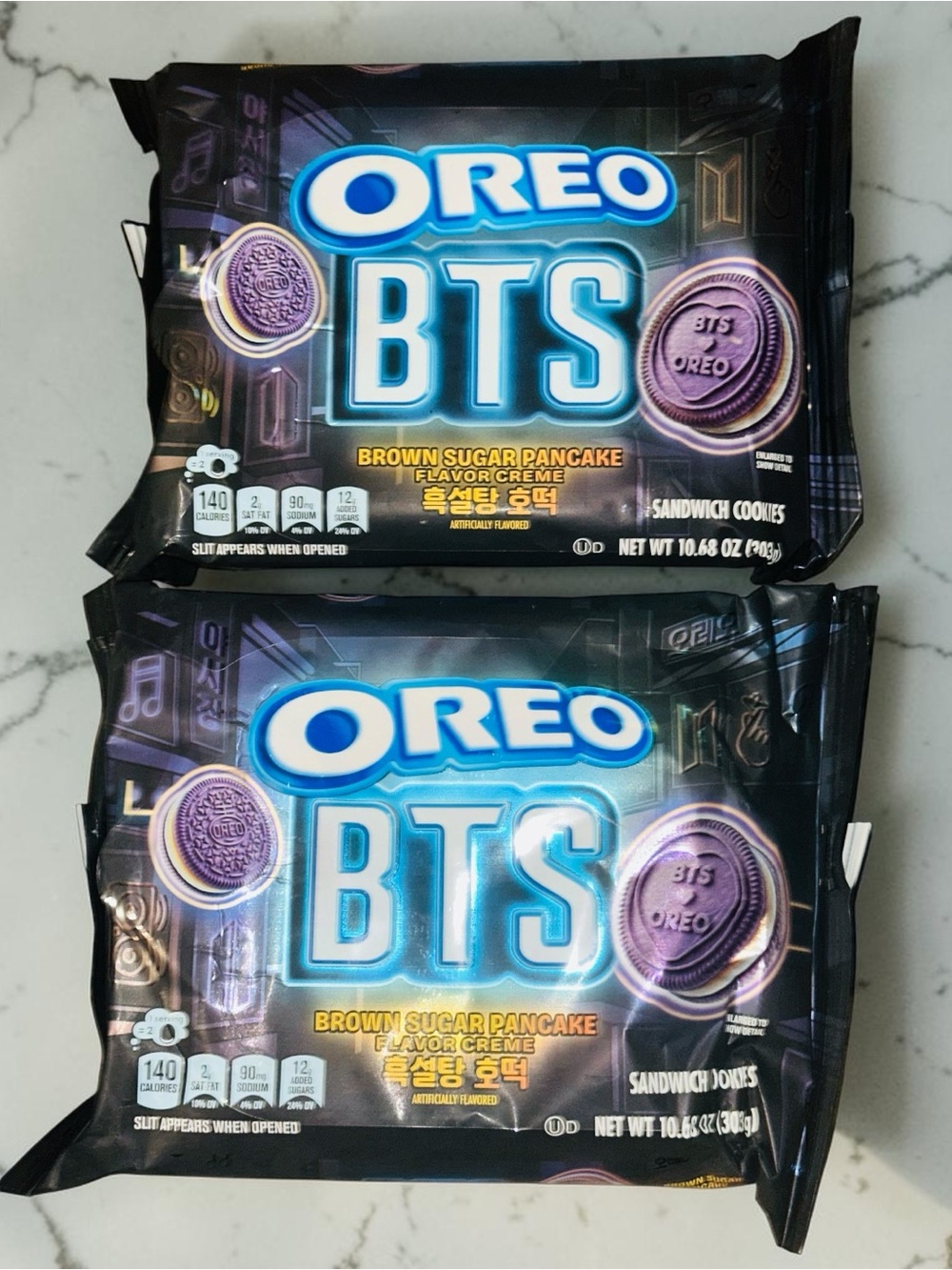 Oreo x BTS Brown Sugar Pancake Flavor Creme Cookies 10.68 Oz (2 Pack)New Limited